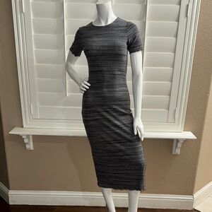 Reformation Perry Rib Midi Dress Charcoal